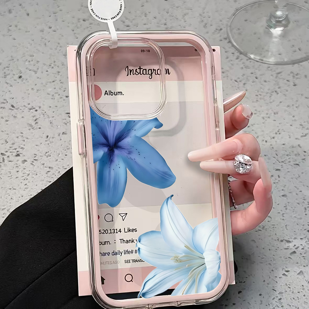 Plants X - Blaue Lilien-Blumen Transparente Handyhülle für iPhone