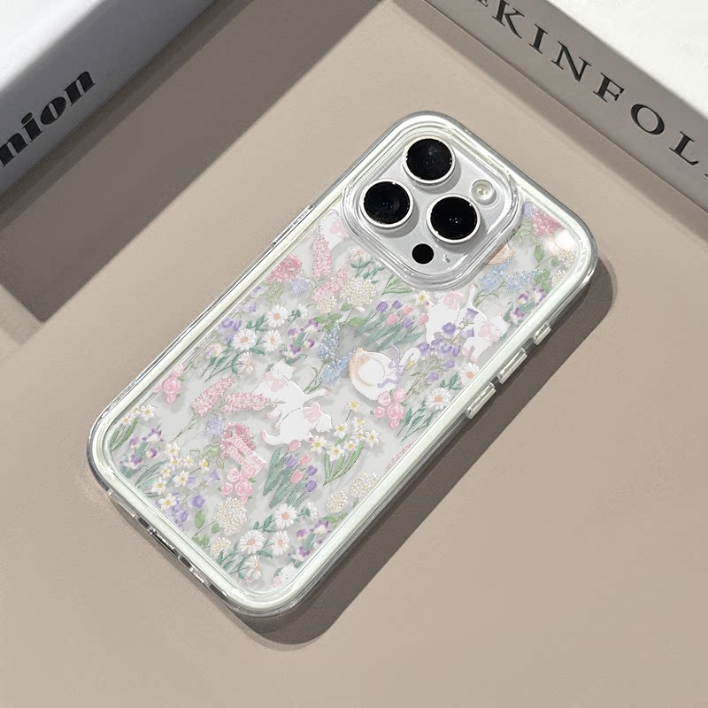 Plants X - Niedliche Blumen-Katzen-Schwan Weiche Silikon Transparente Handyhülle